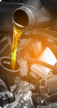 Oil being poured into engine