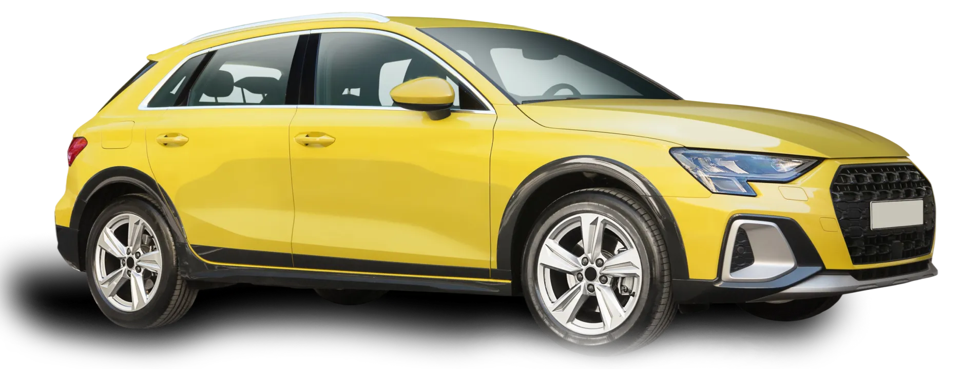 Bright yellow modern compact SUV