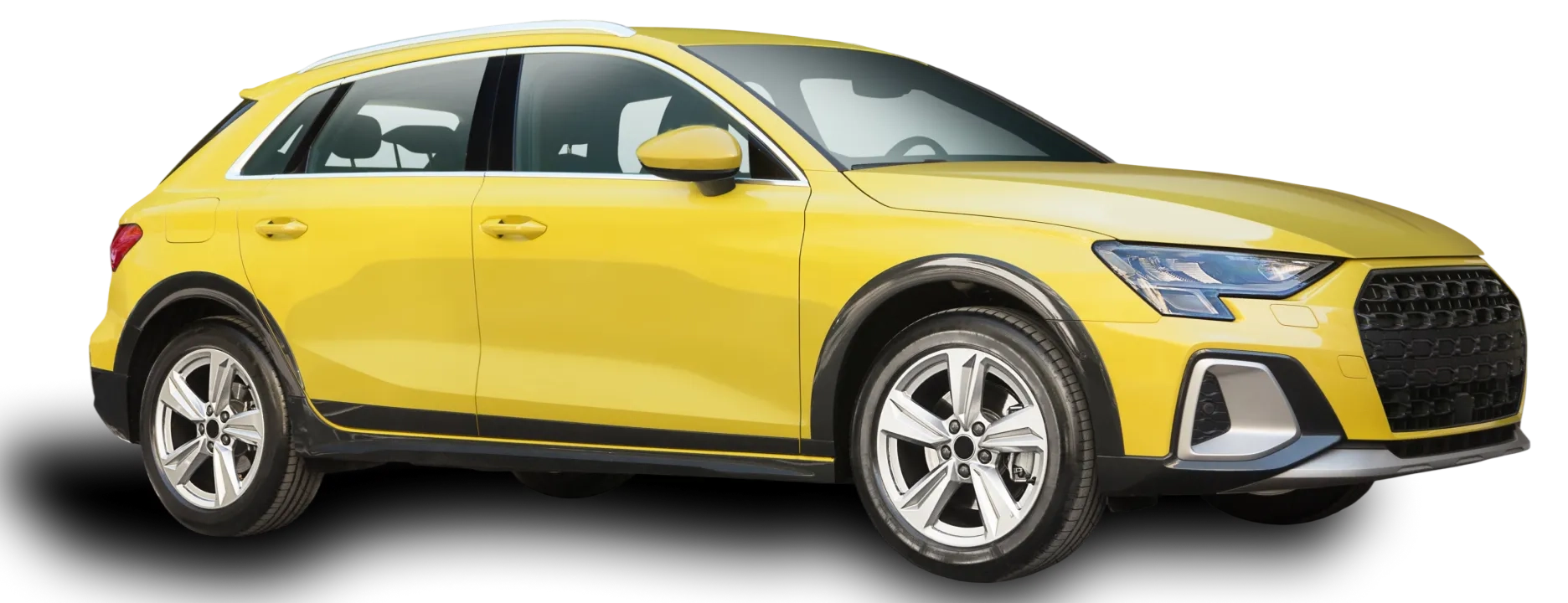 Bright yellow modern compact SUV